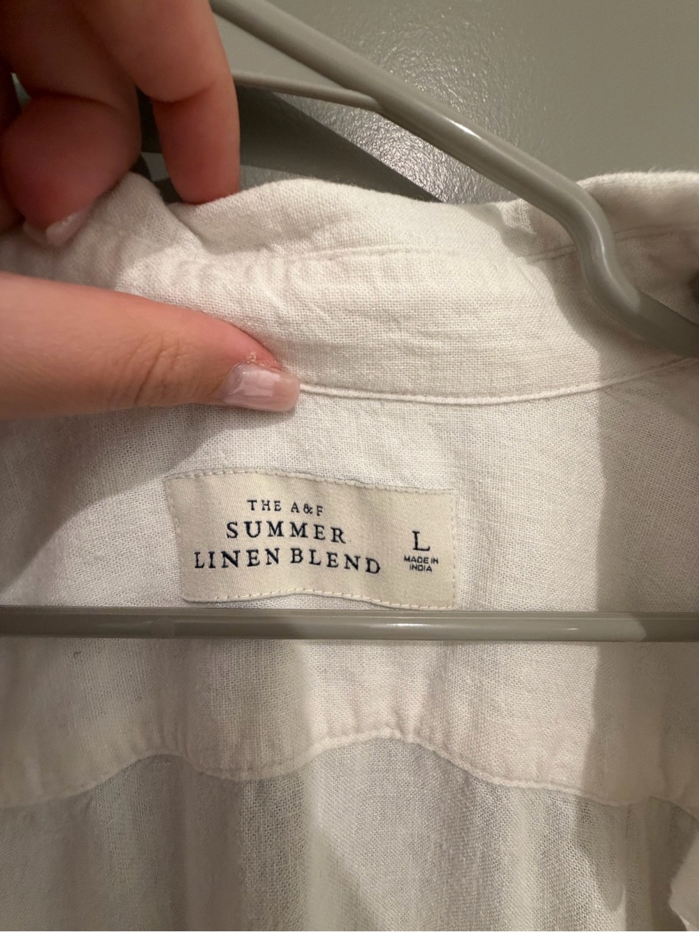 Abercrombie & Fitch White Summer Linen Blend Button-Down Shirt